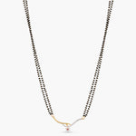 Blooming CZ White Red Black Beads Necklace