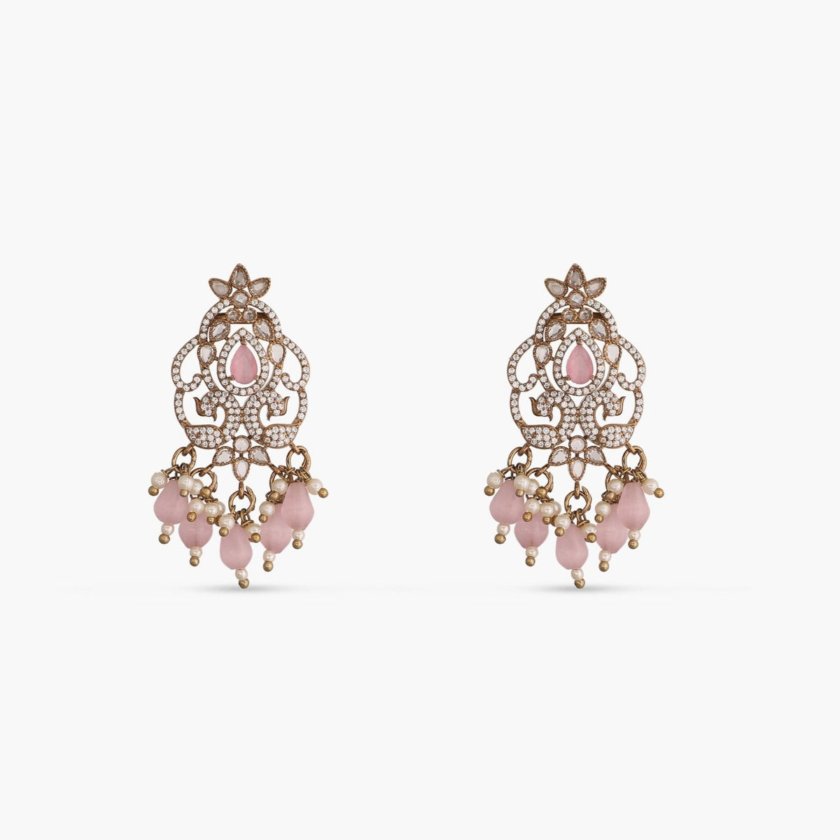 Zarina CZ Pink Drop Earrings