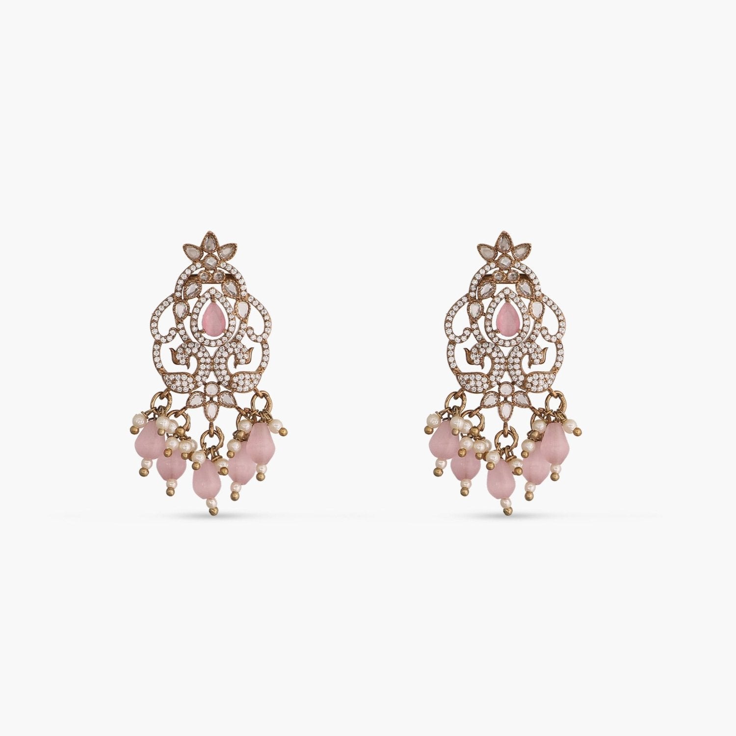 Zarina CZ Pink Drop Earrings