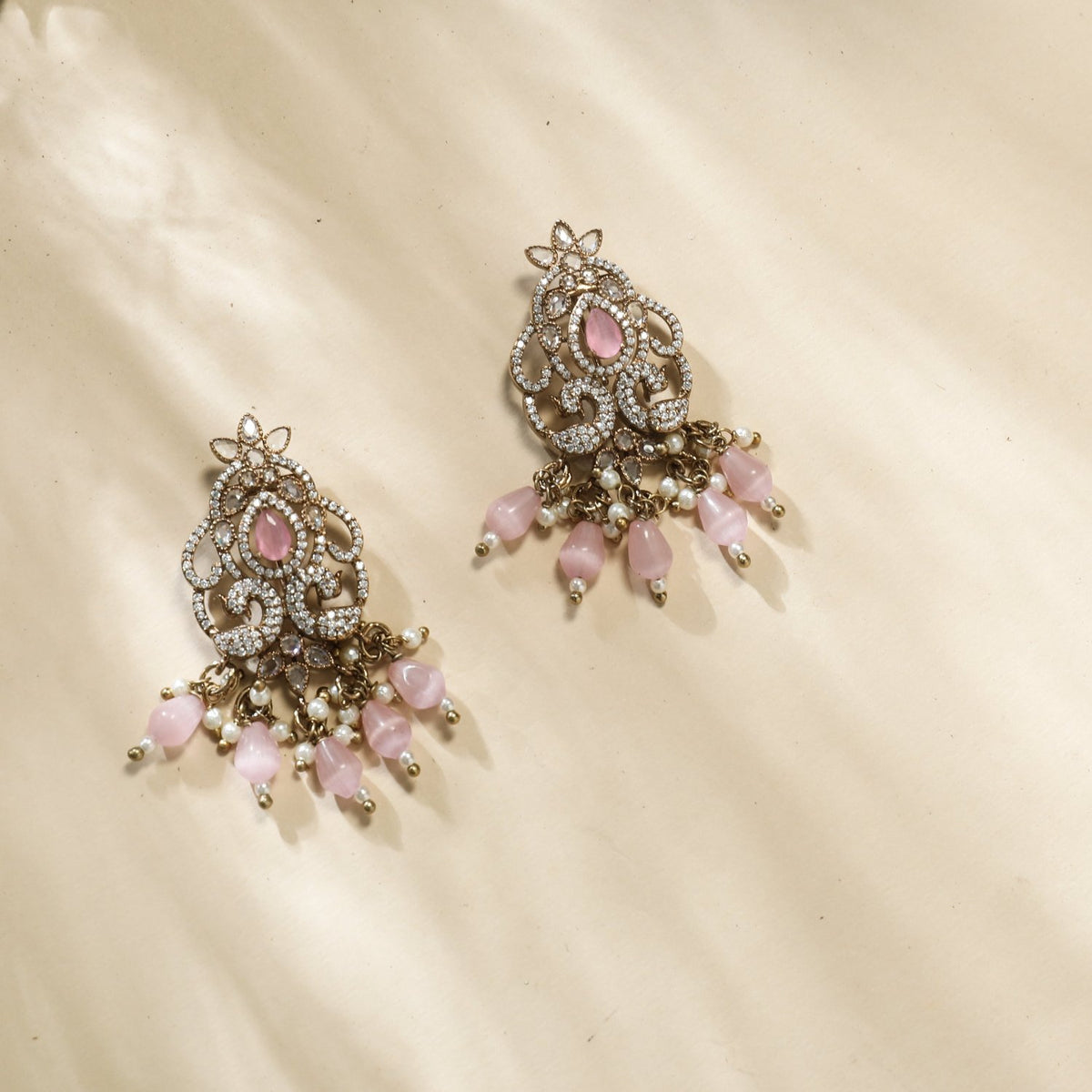Zarina CZ Pink Drop Earrings