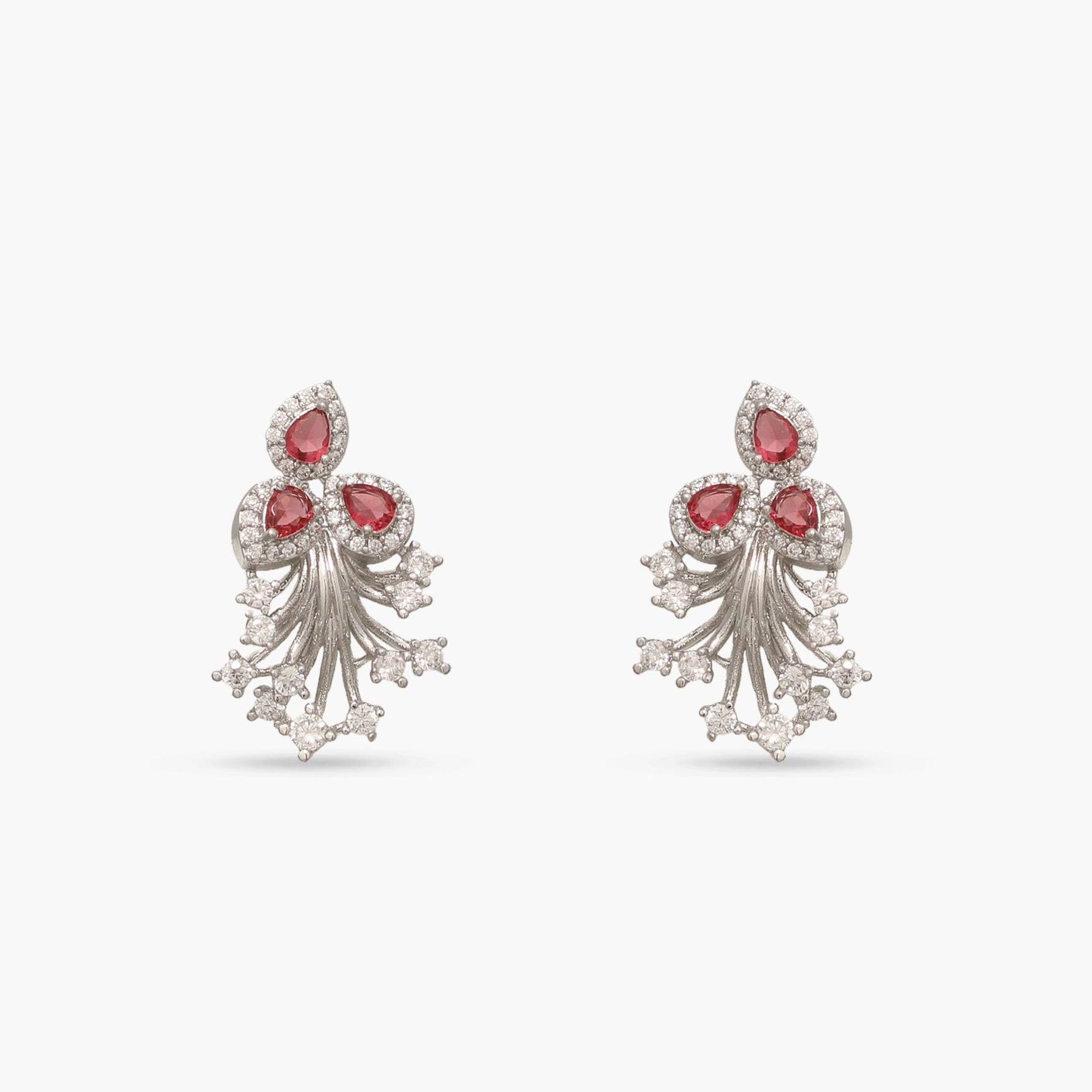Plume Red Nakshatra CZ Pendant Set