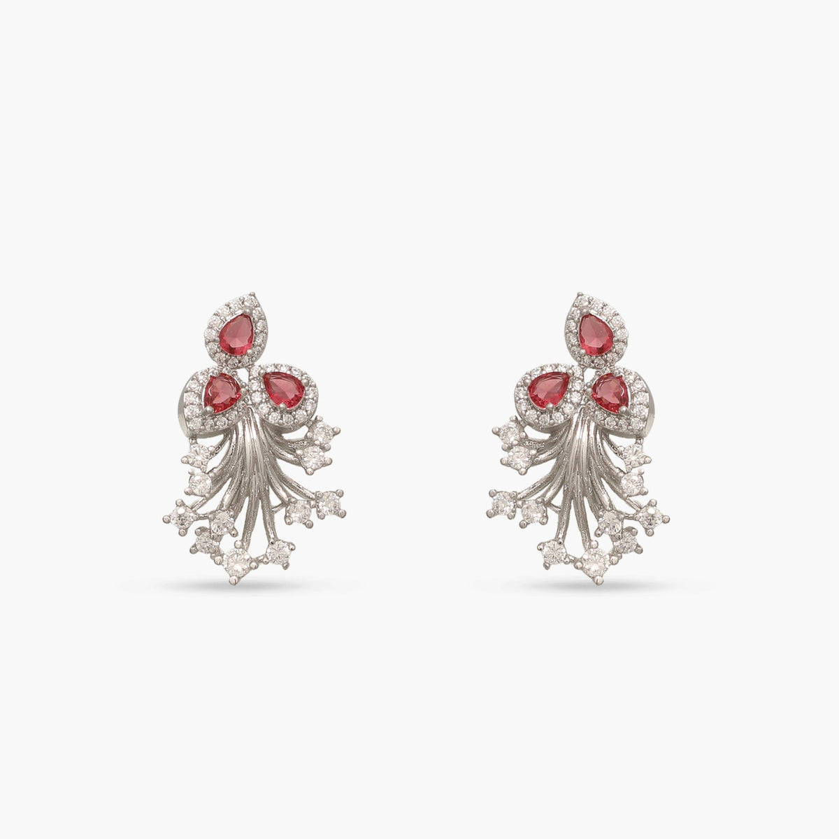 Plume Red Nakshatra CZ Pendant Set