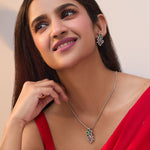 Plume Green Nakshatra CZ Pendant Set