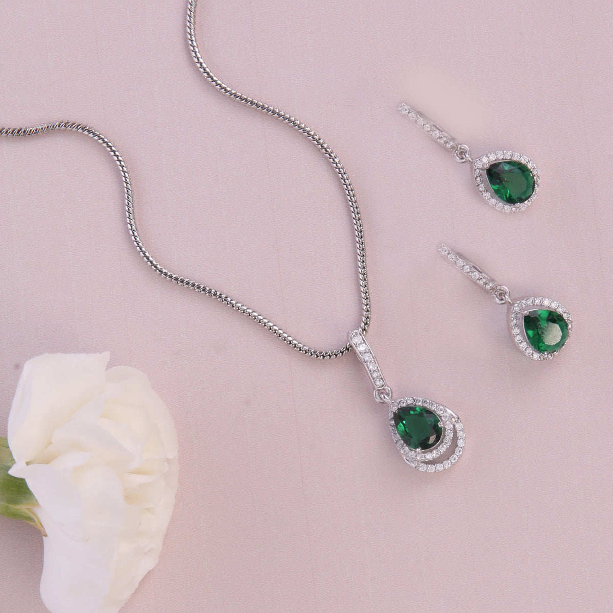 Ashley Green Nakshatra CZ Pendant Set
