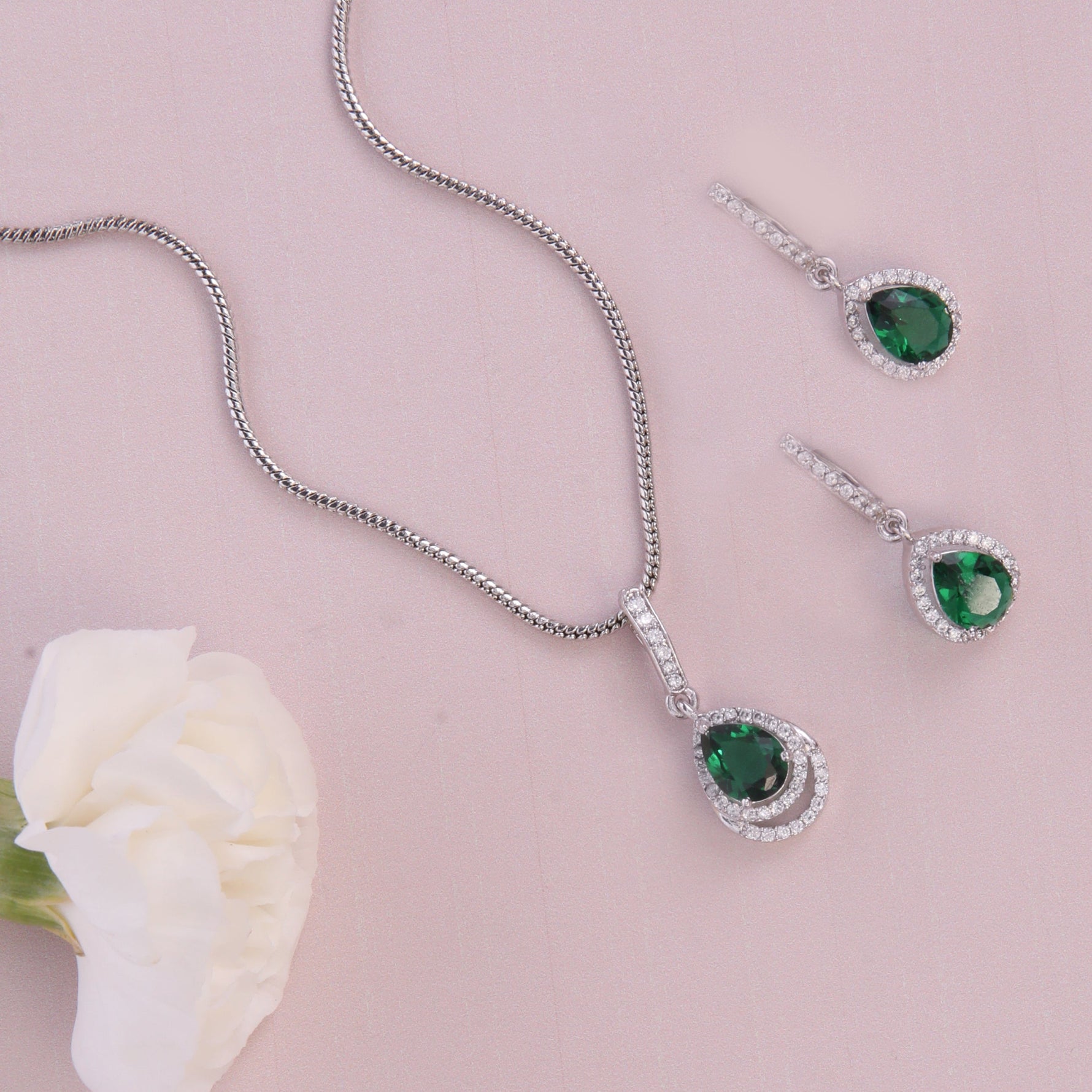 Ashley Green Nakshatra CZ Pendant Set