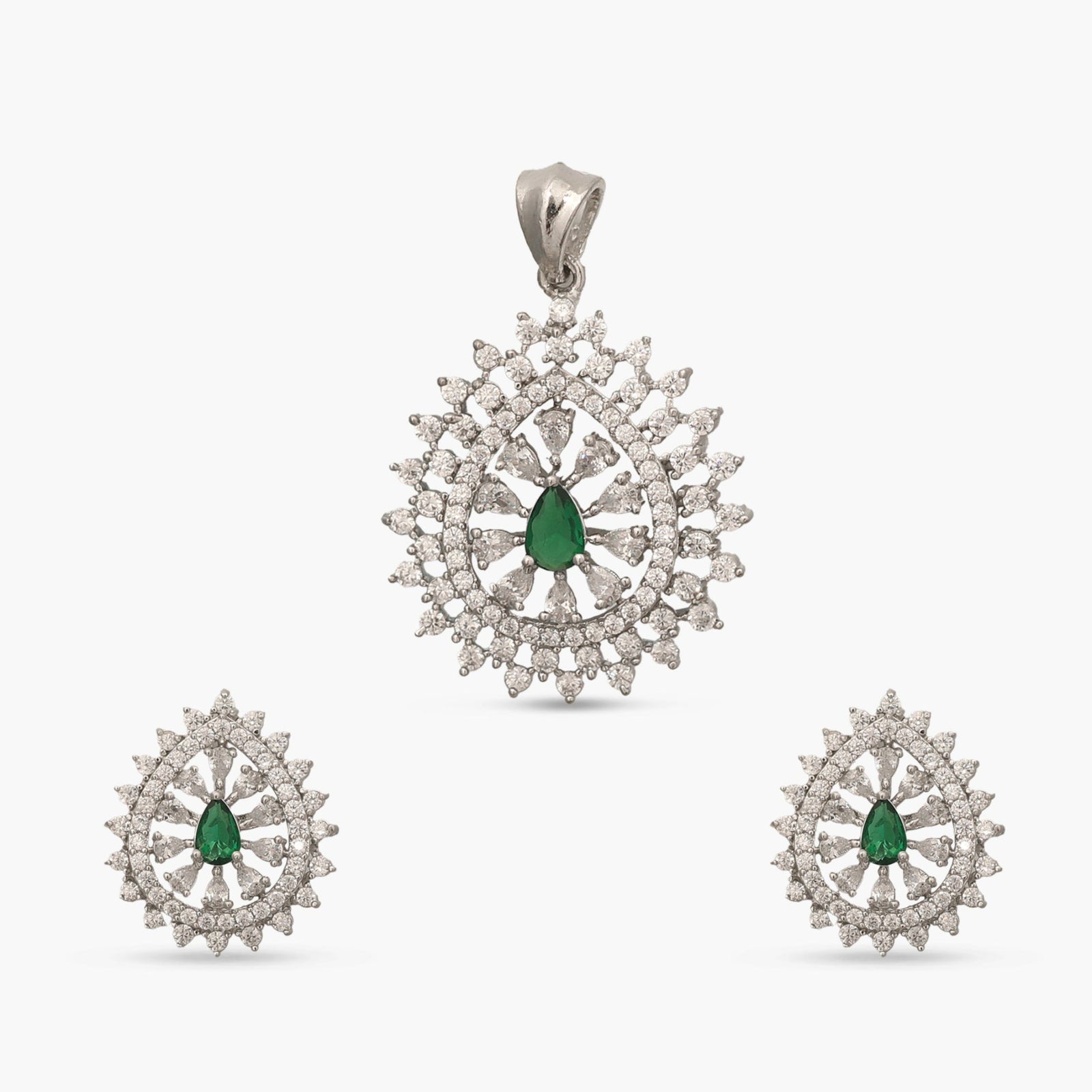 Mia Green Nakshatra CZ Pendant Set