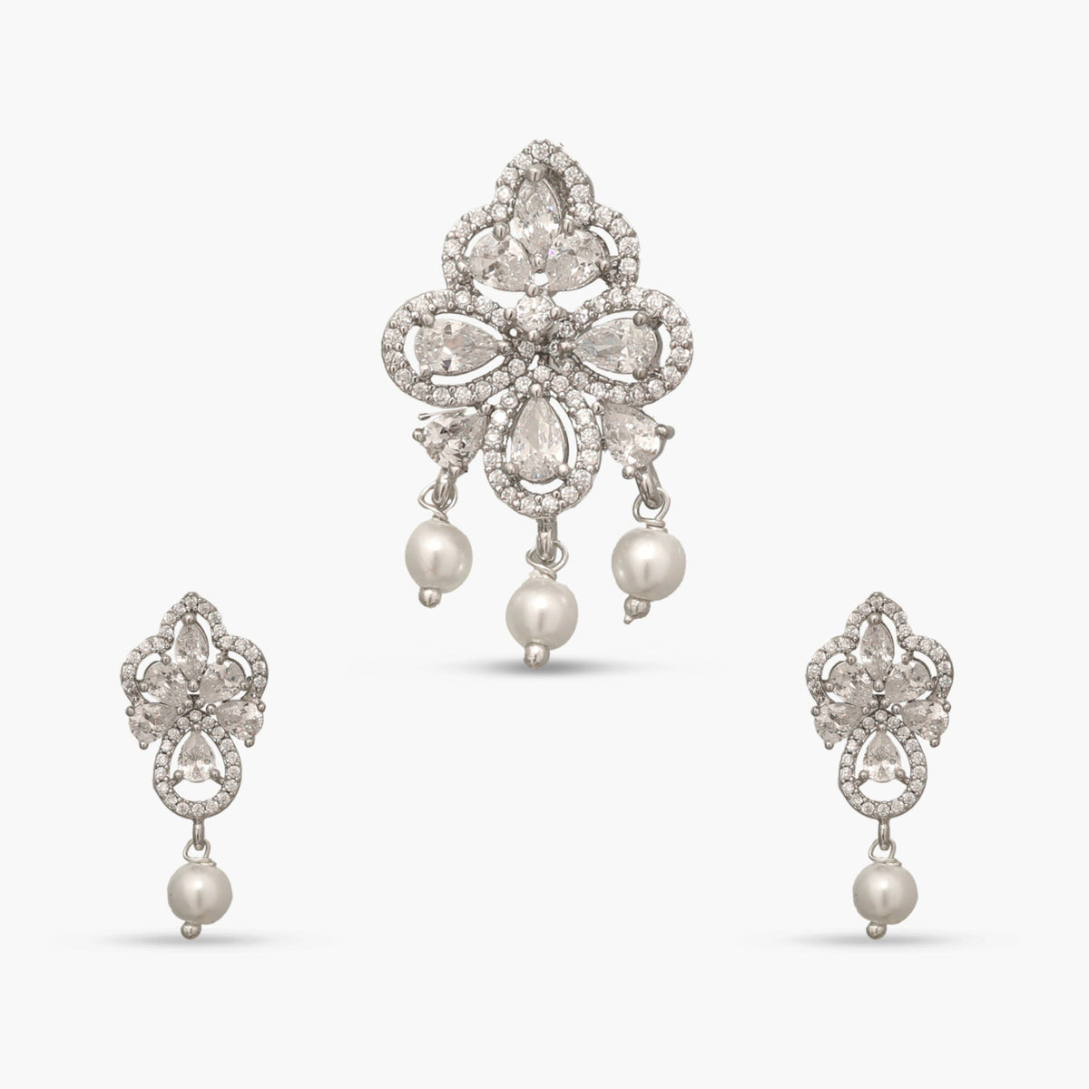 Pearl Dew Nakshatra CZ Pendant Set