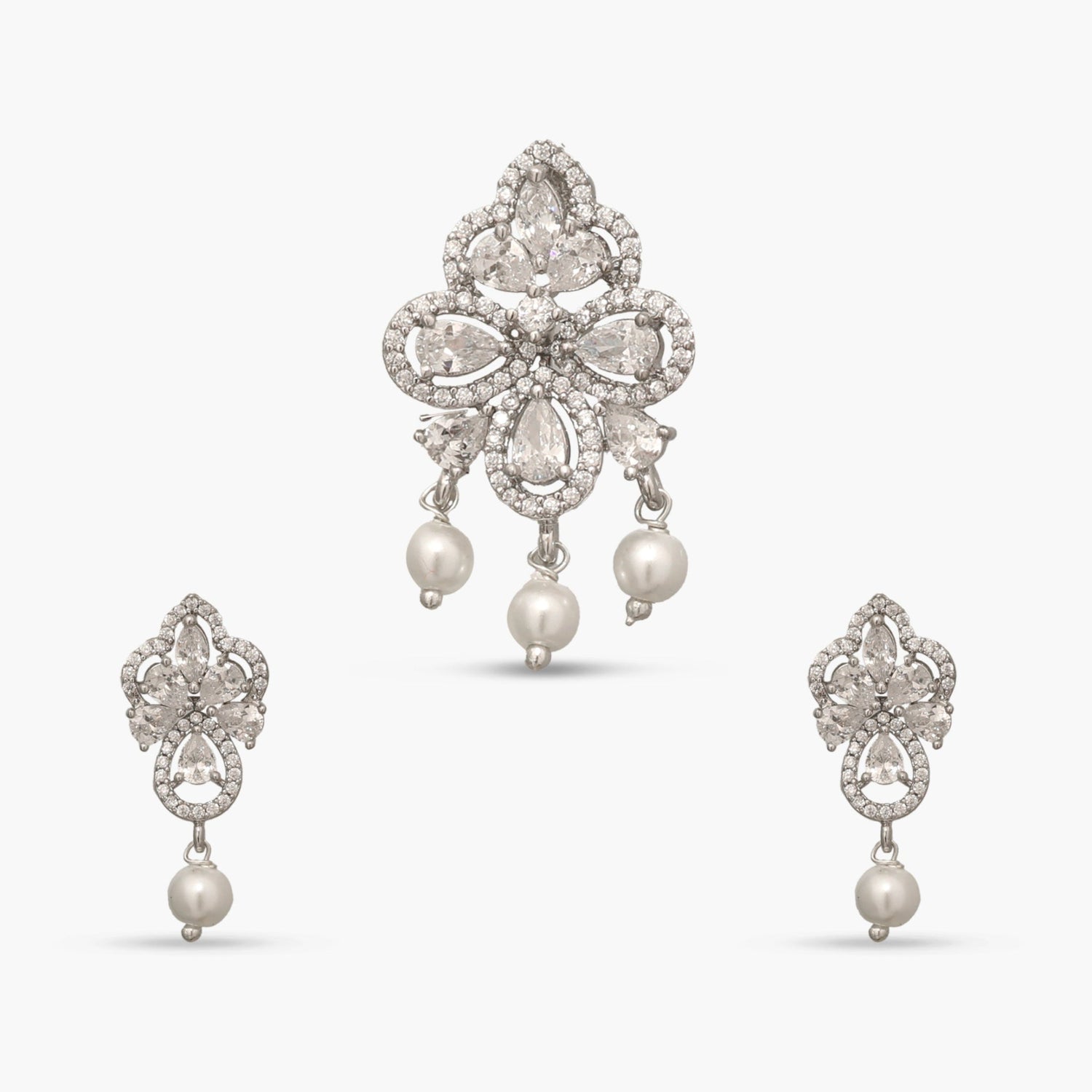 Pearl Dew Nakshatra CZ Pendant Set
