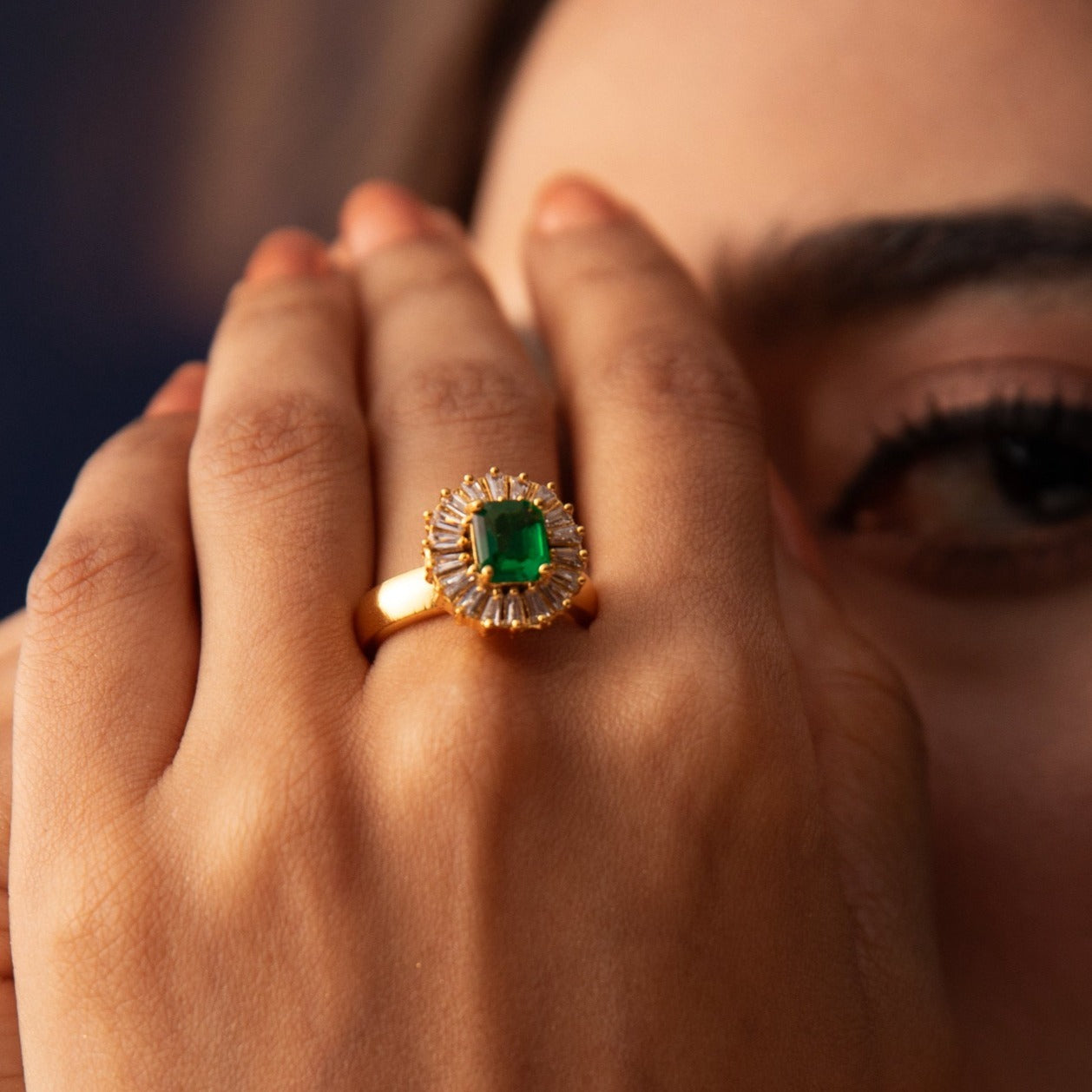 Rajita Nakshatra CZ Finger Ring