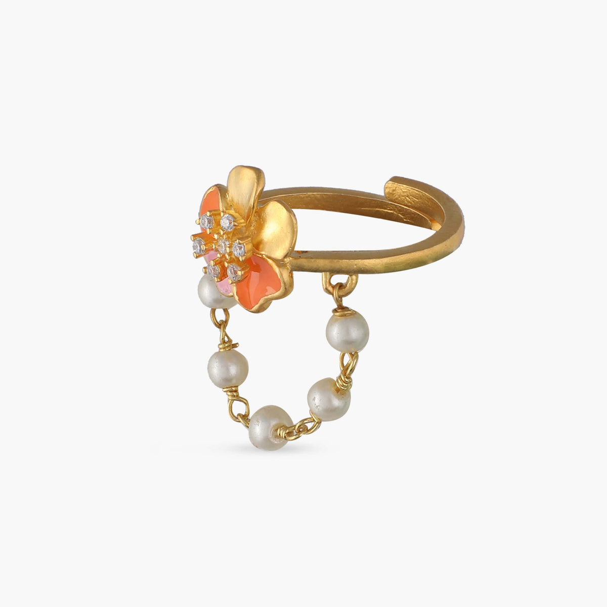 Jalaja Floral Drop Finger Ring