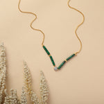 Malachite Minimal Charm 925 Silver Necklace