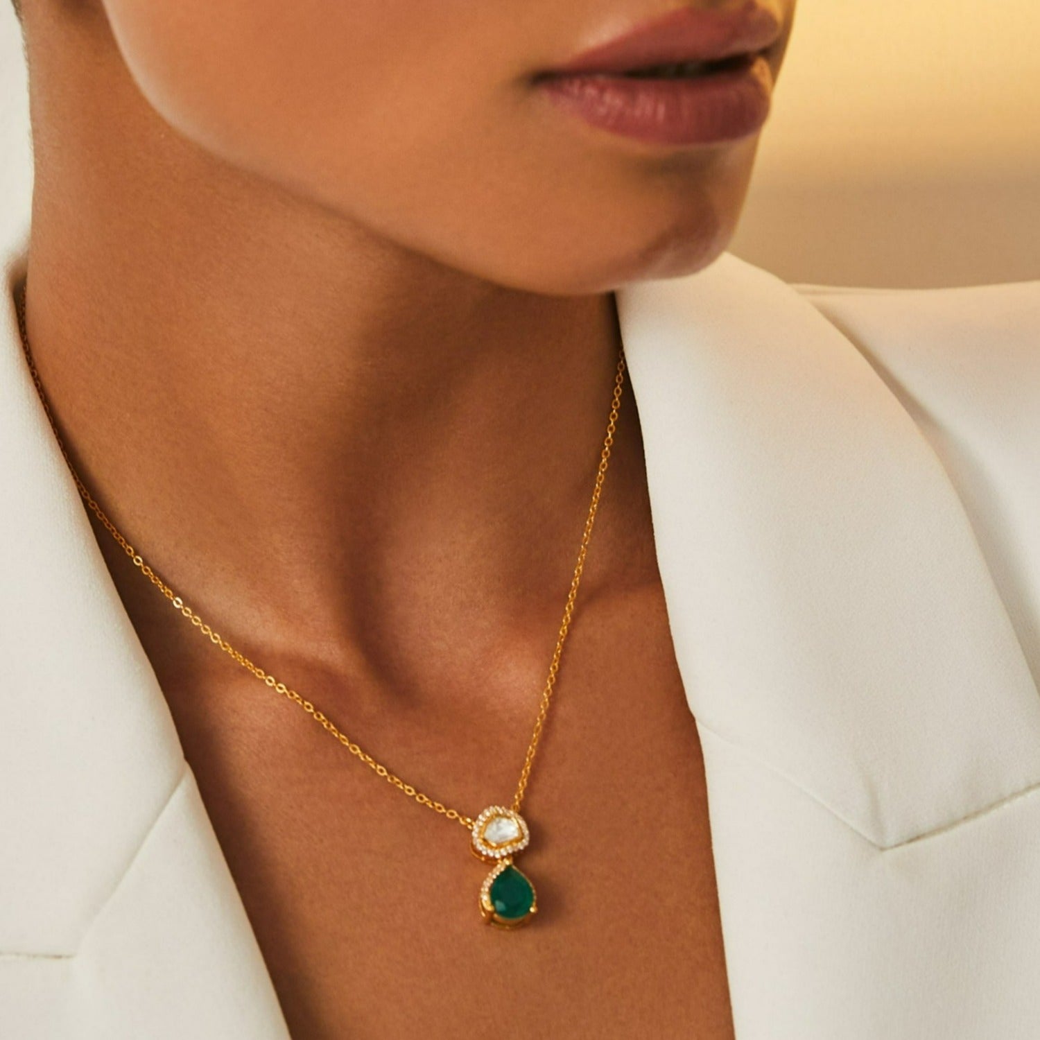 Mystic Elegance Moissanite 925 Silver Pendant Necklace