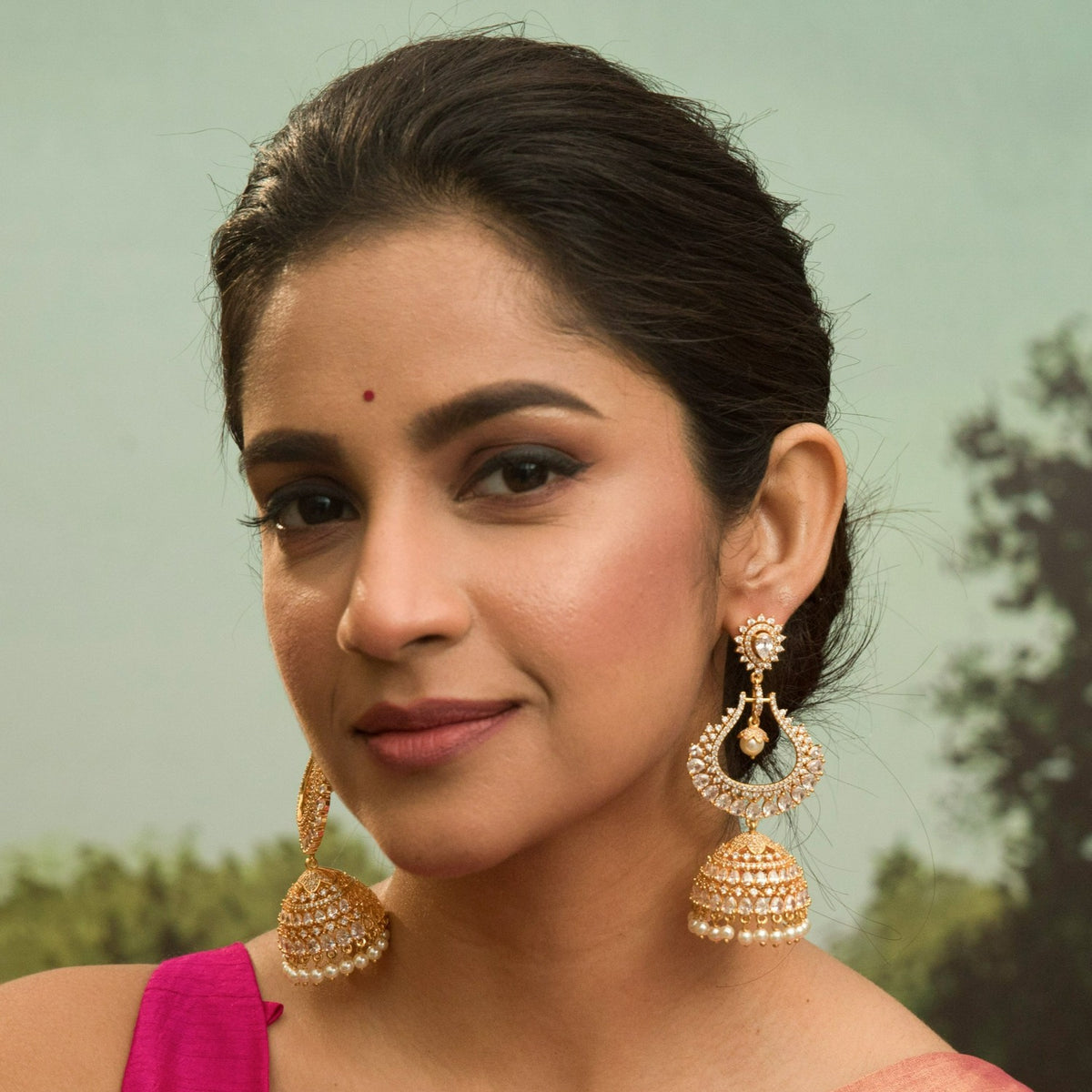 Harper Nakshatra CZ Jhumka Earrings