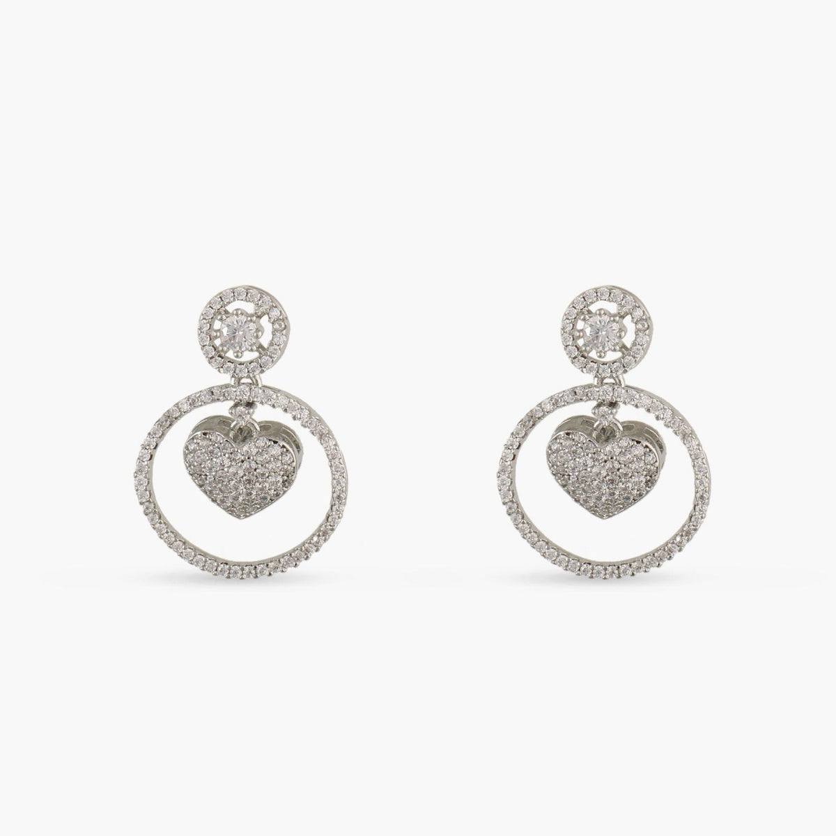 Everyday Heart CZ Drop Earrings