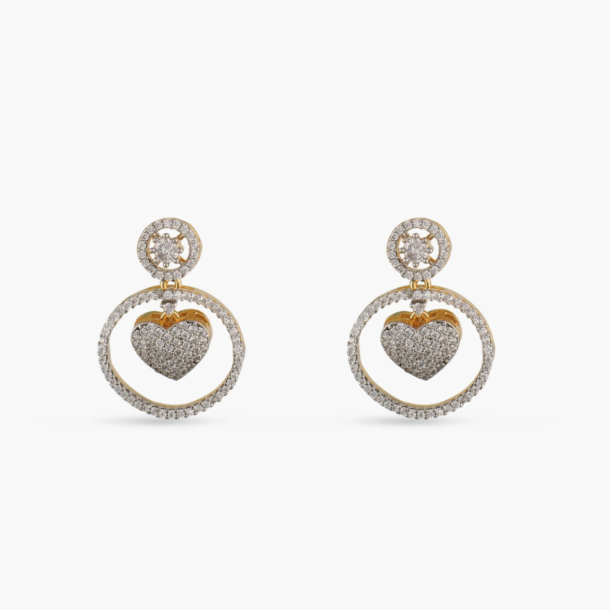 Everyday Heart CZ Drop Earrings