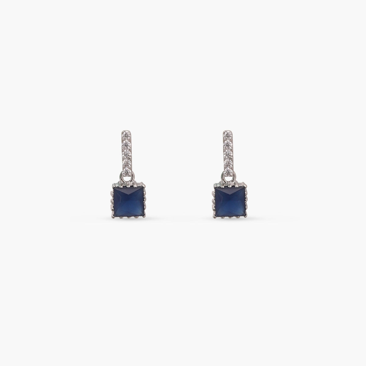 Square Dainty CZ Drop Earrings