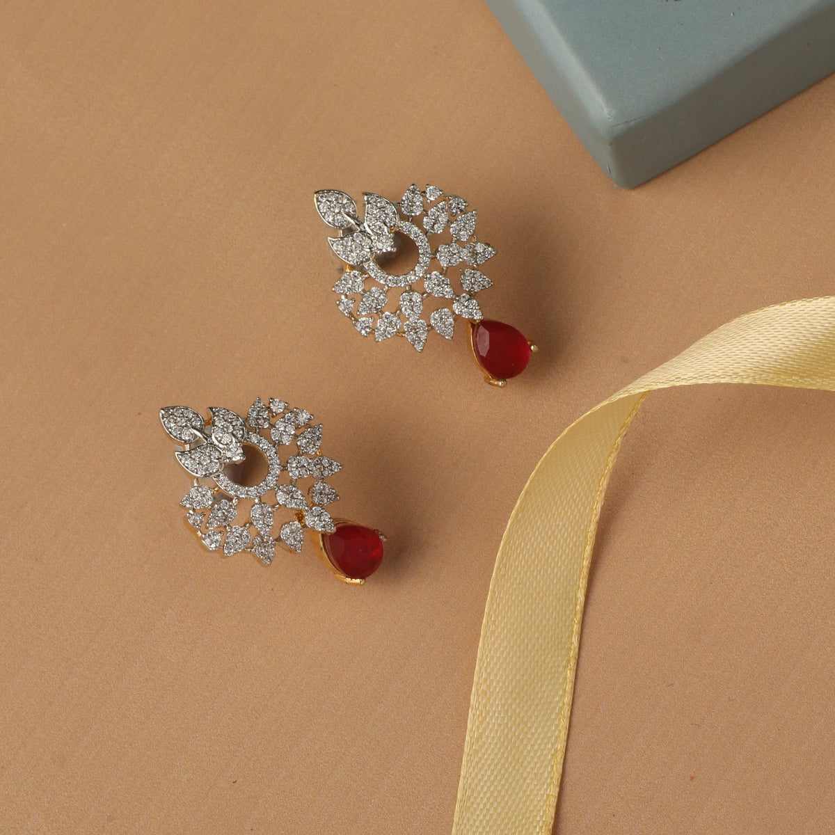 Dainty Star CZ Drop Earrings