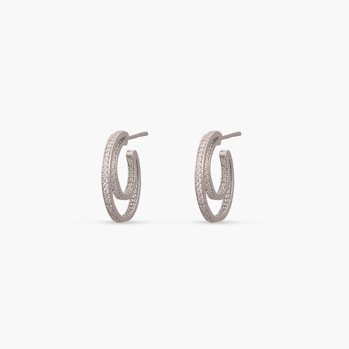 Simple Hoop CZ Earrings