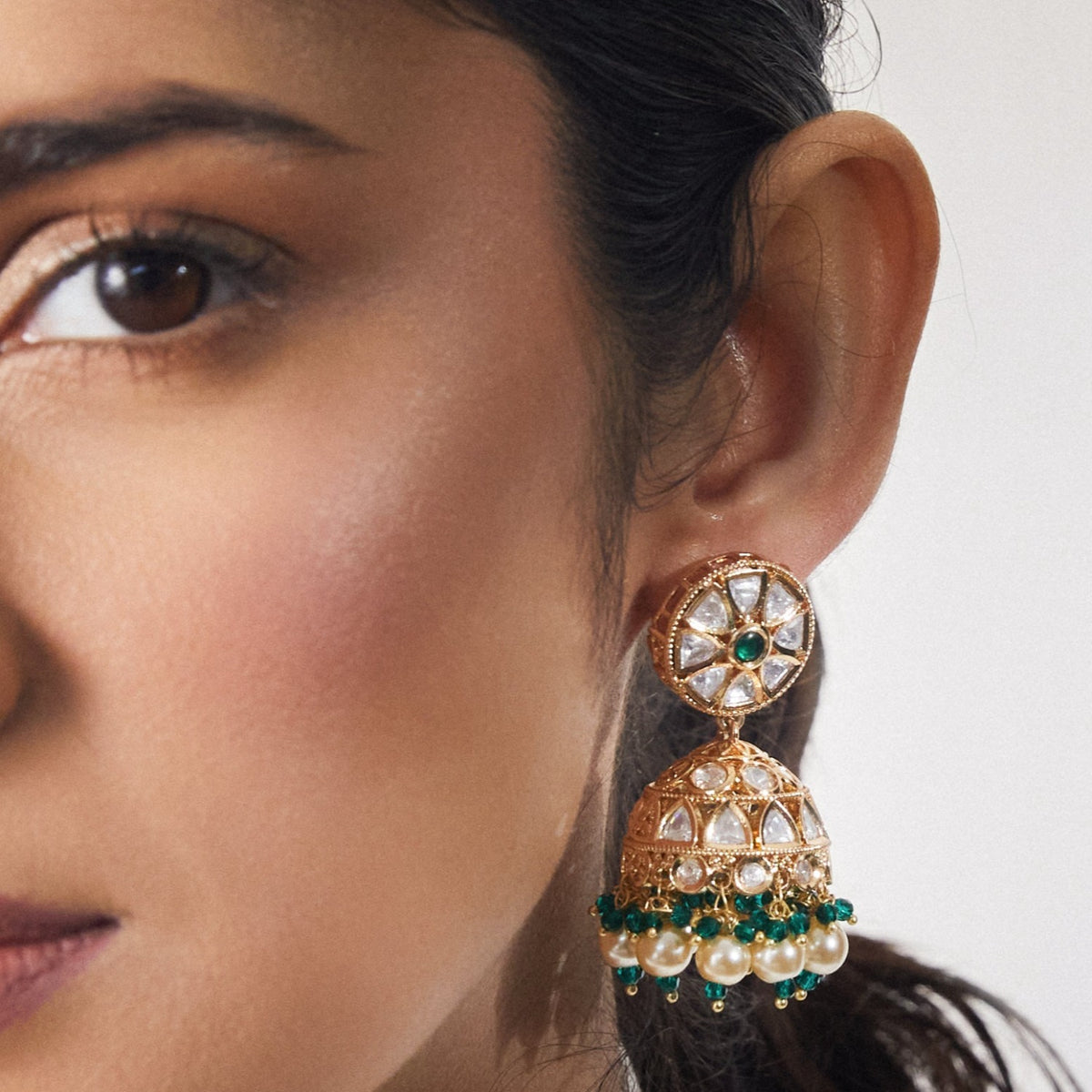 Abelia Kundan Jhumki Earrings
