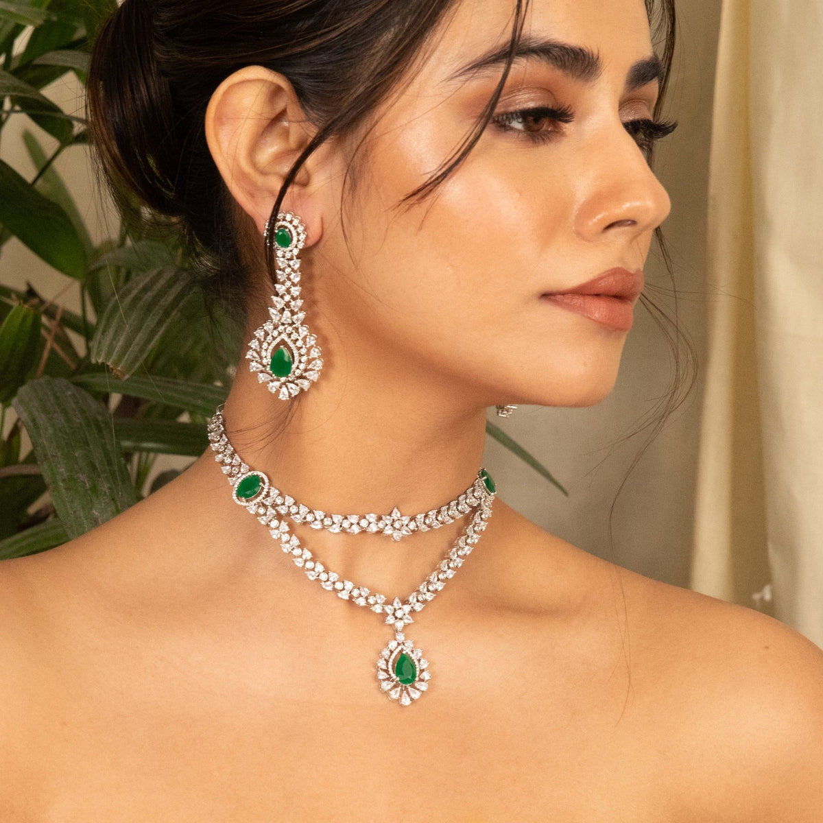 Lainey Nakshatra CZ Layered Necklace Set