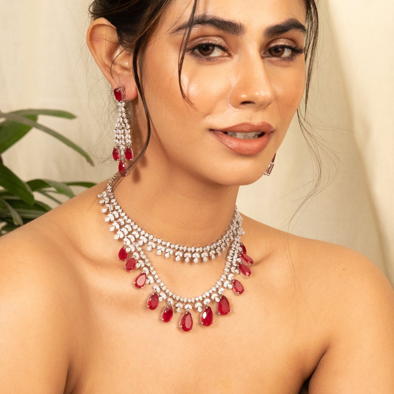 Ruihi Nakshatra CZ Layered Necklace Set
