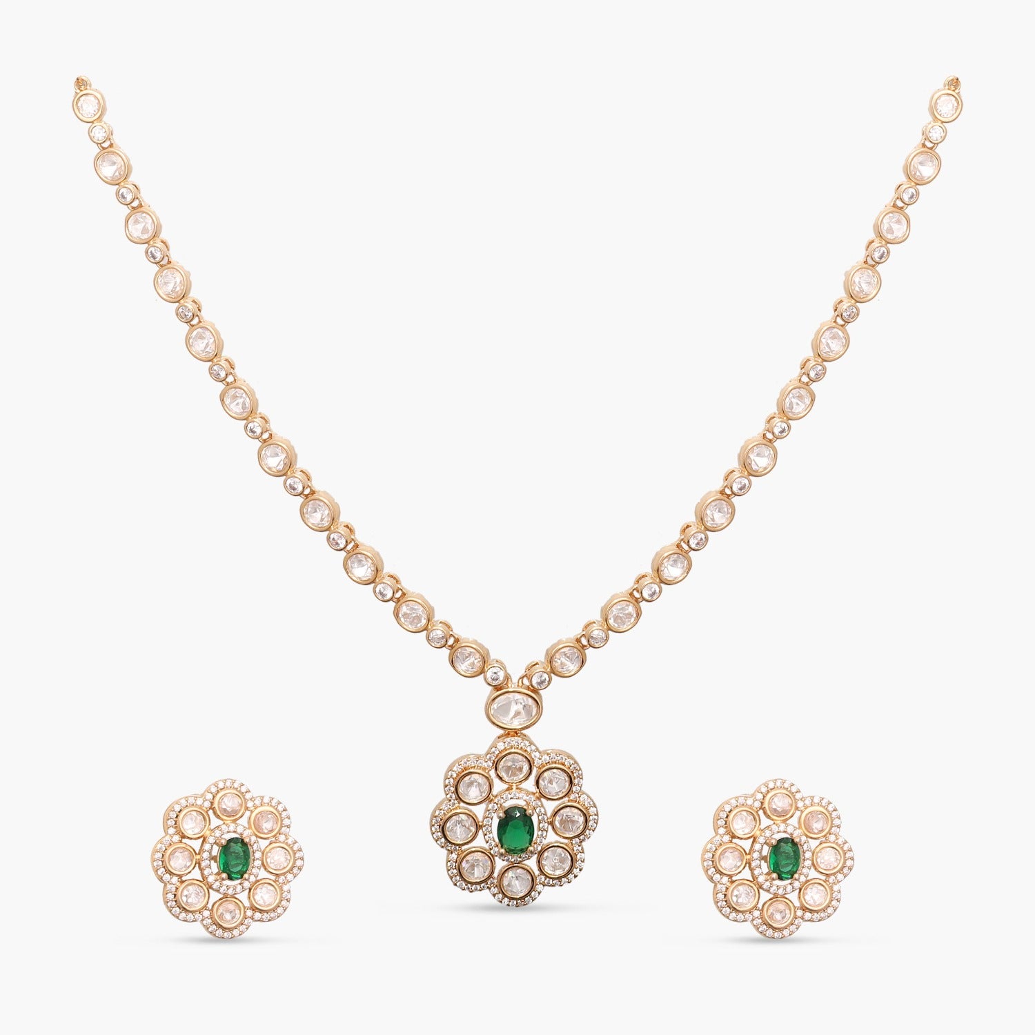 Calla Floral Kundan Necklace Set