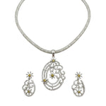 Aurora Nakshatra Light Green CZ Pendant Set