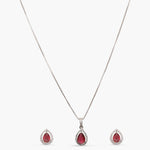 Pear Charm CZ Pendant Set