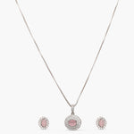 Round Charm CZ Pendant Set