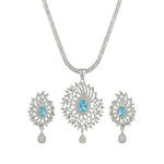 Mihita Nakshatra Sea Blue CZ Pendant Set