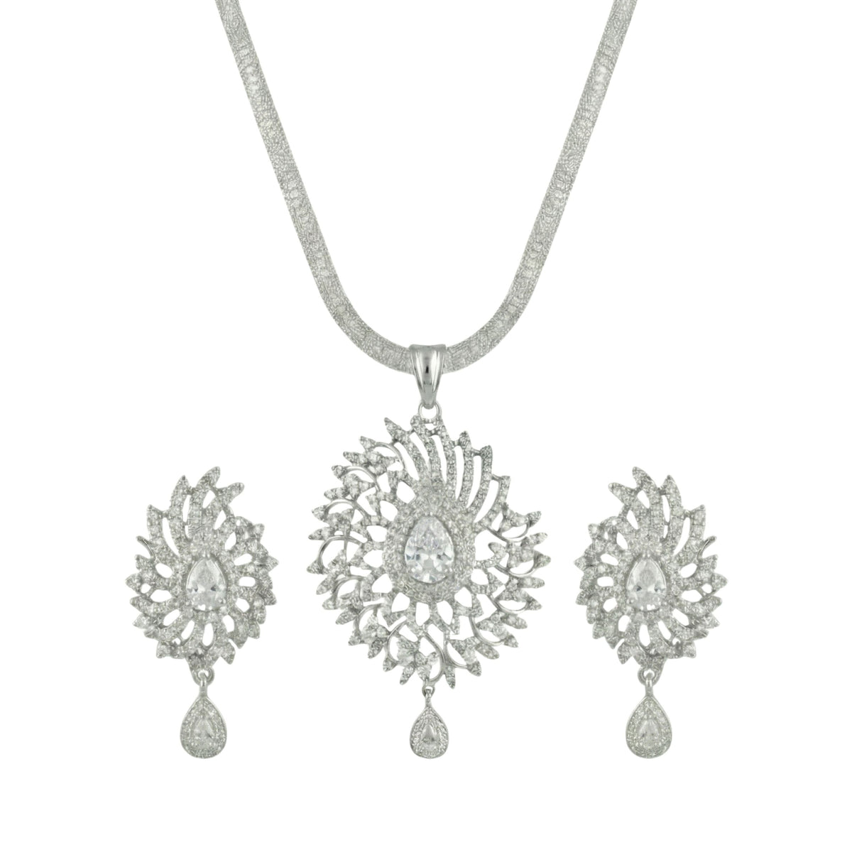 Mihita Nakshatra White CZ Pendant Set