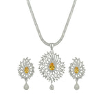 Mihita Nakshatra Yellow CZ Pendant Set