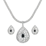 Blossom Nakshatra Black CZ Pendant Set