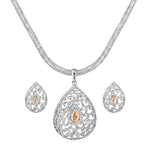 Blossom Nakshatra Orange CZ Pendant Set