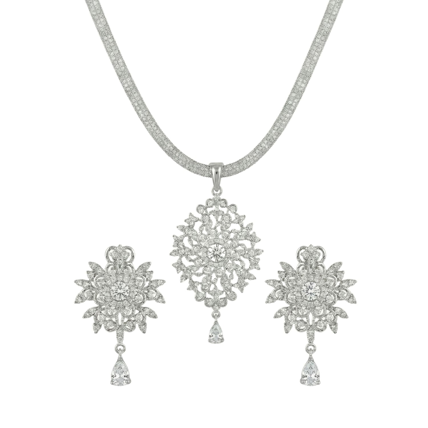 Palma Nakshatra White CZ Pendant Set