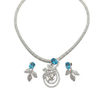 Verdant Leaf Nakshatra Blue CZ Pendant