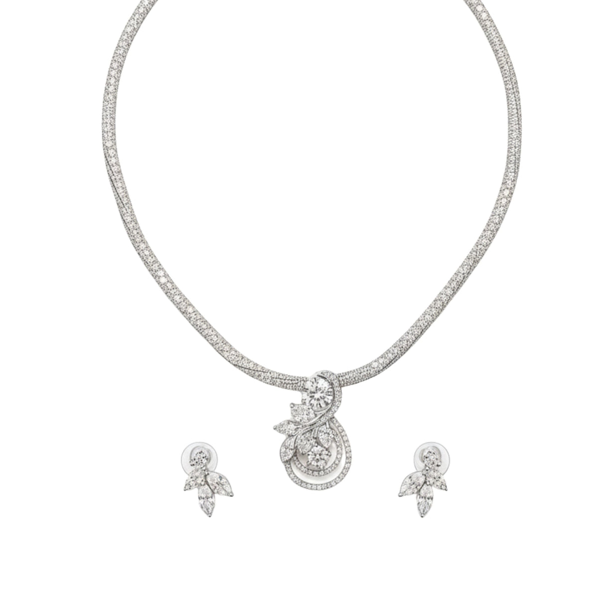 Verdant Leaf Nakshatra CZ Pendant