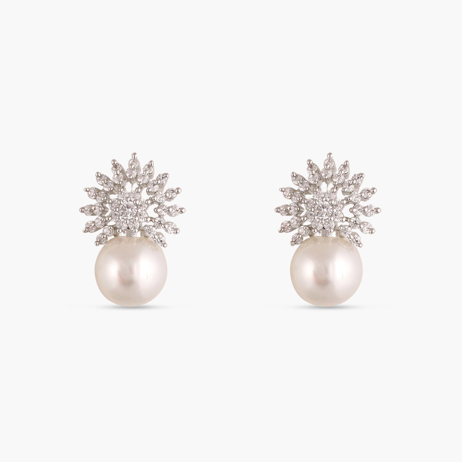 Pearl Nakshatra CZ Stud Earrings