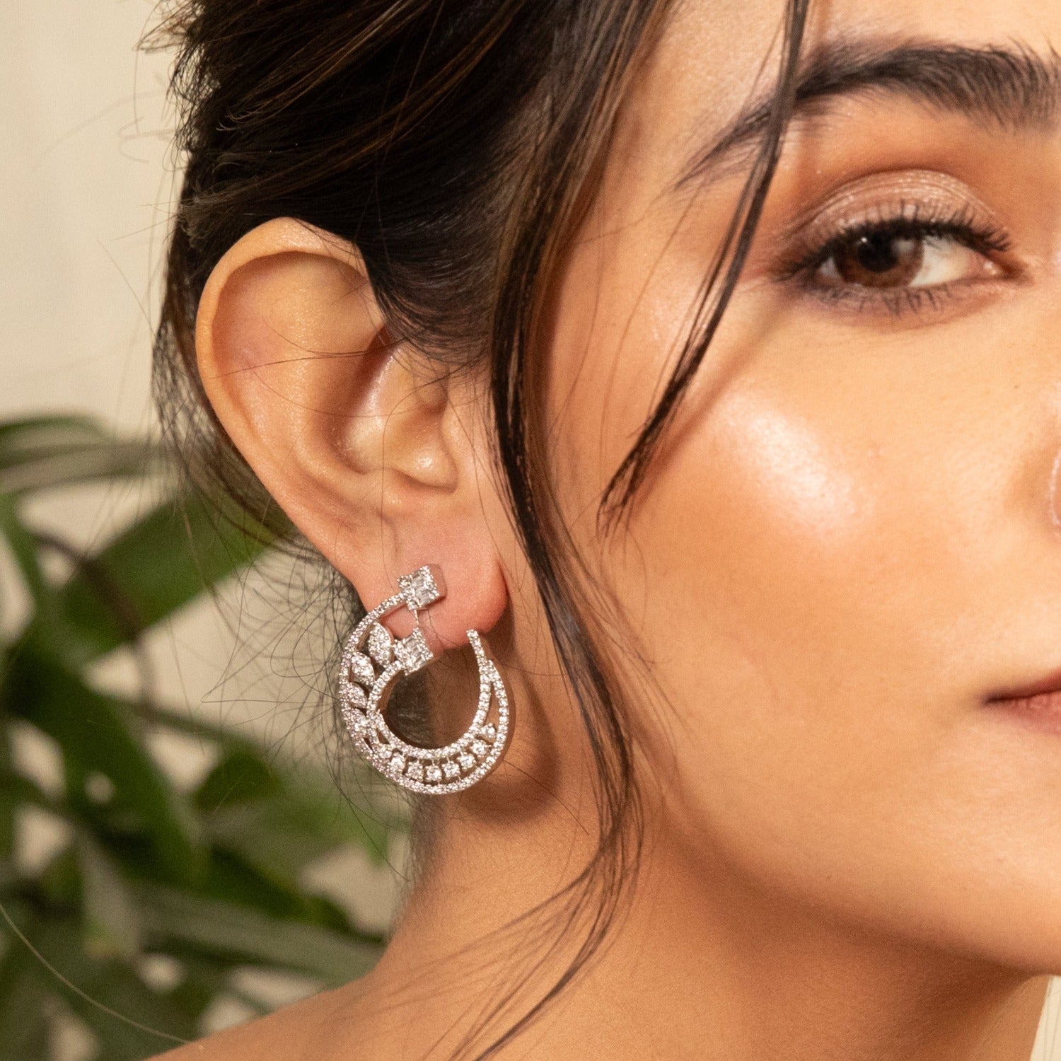Zoya Nakshatra CZ Hoop Earrings