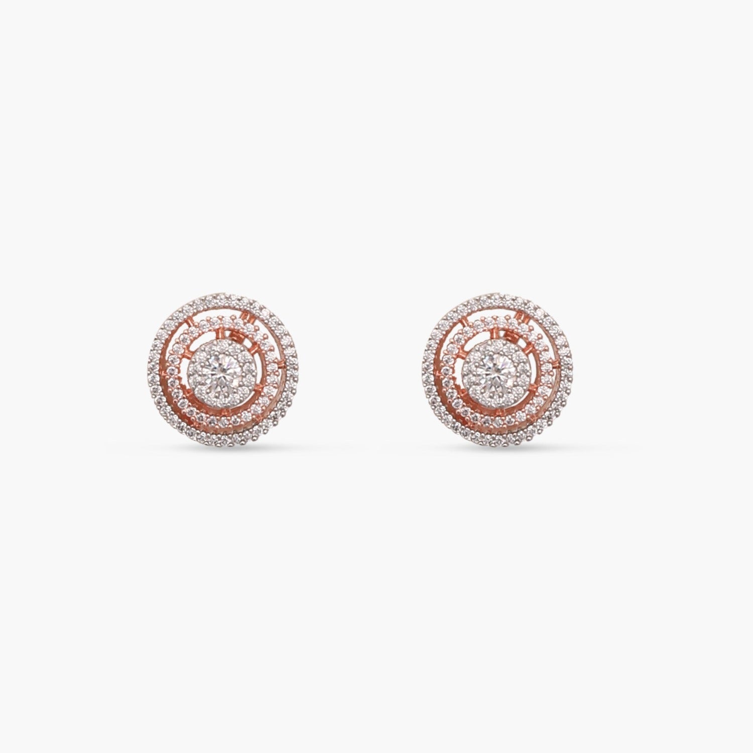Round Ring CZ Stud Earrings