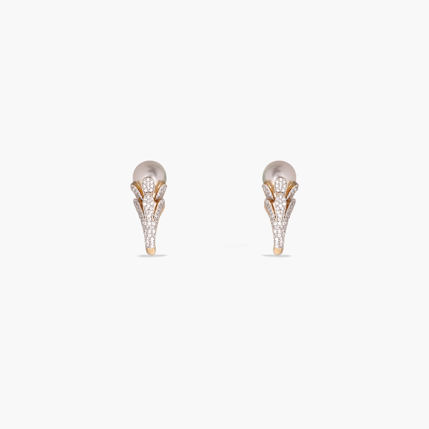 Pearl Floral CZ Drop Earrings