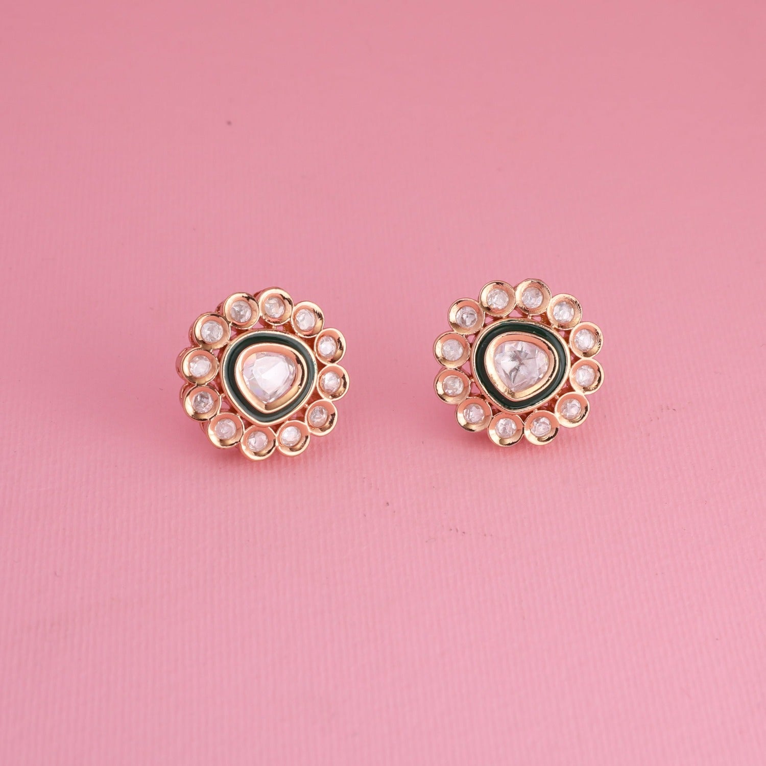 Tarinika Cynara Kundan Stud Earrings Indian Jewelry