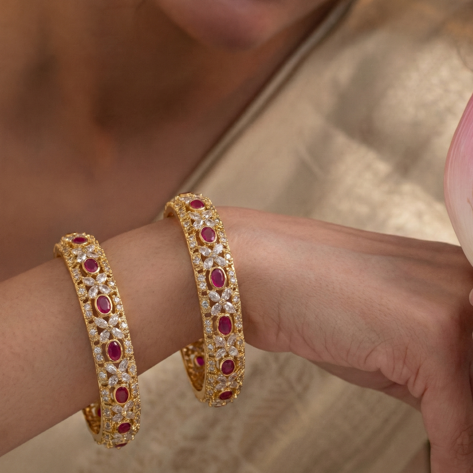 Pushpa Nakshatra CZ Bangles