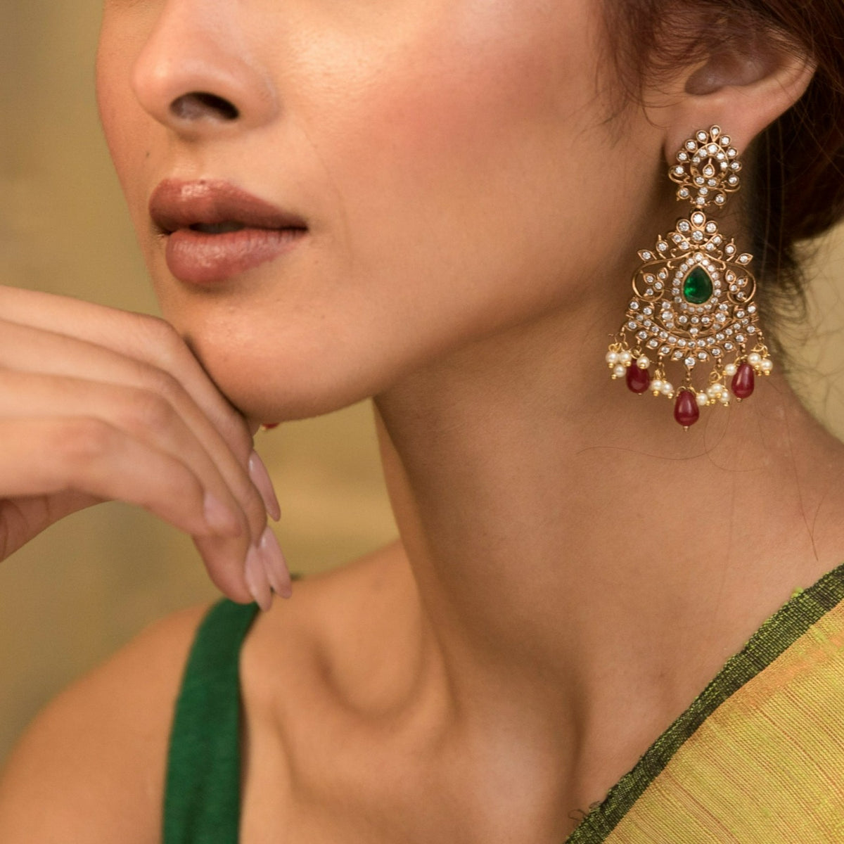 Vaksta Nakshatra CZ Drop Earrings