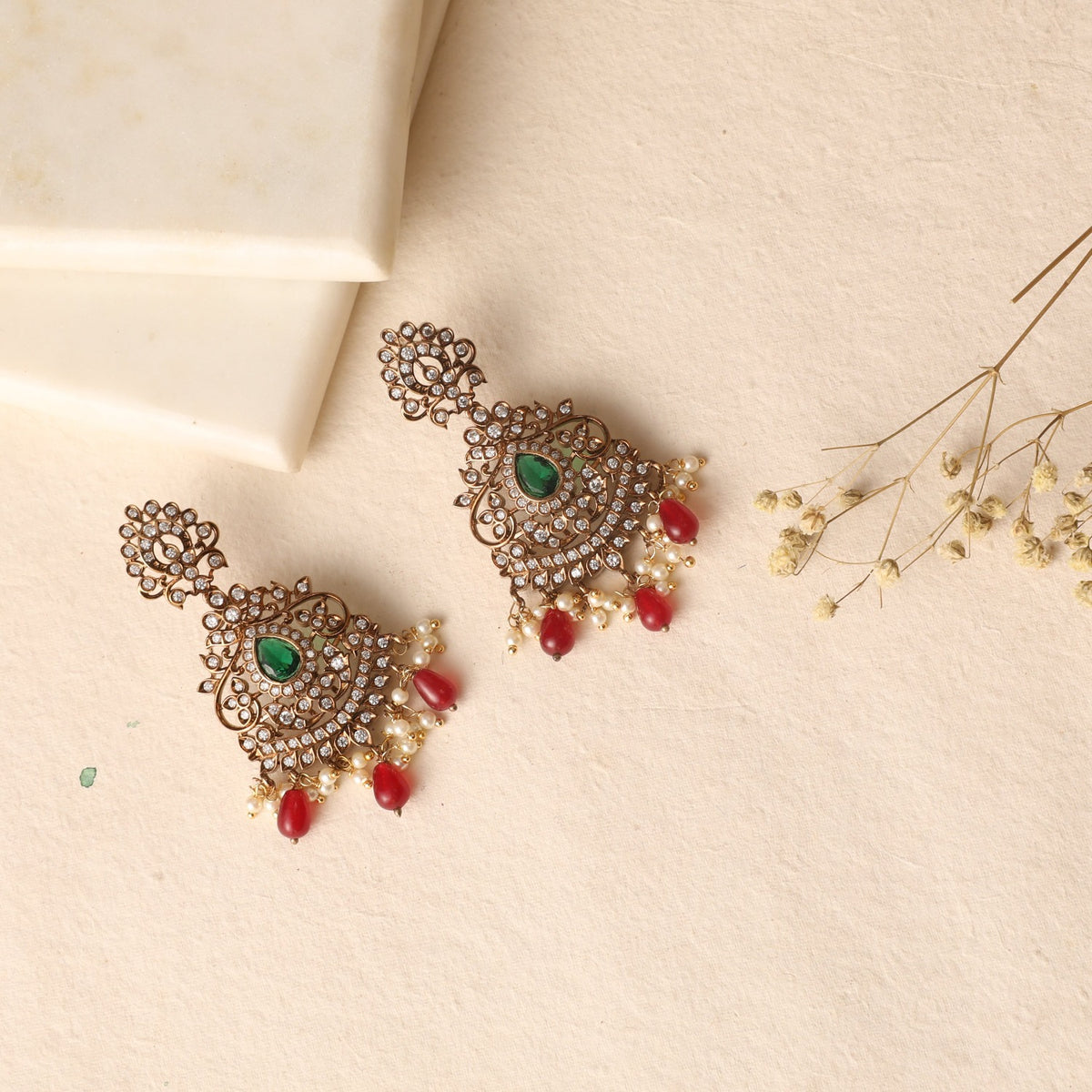 Vaksta Nakshatra CZ Drop Earrings