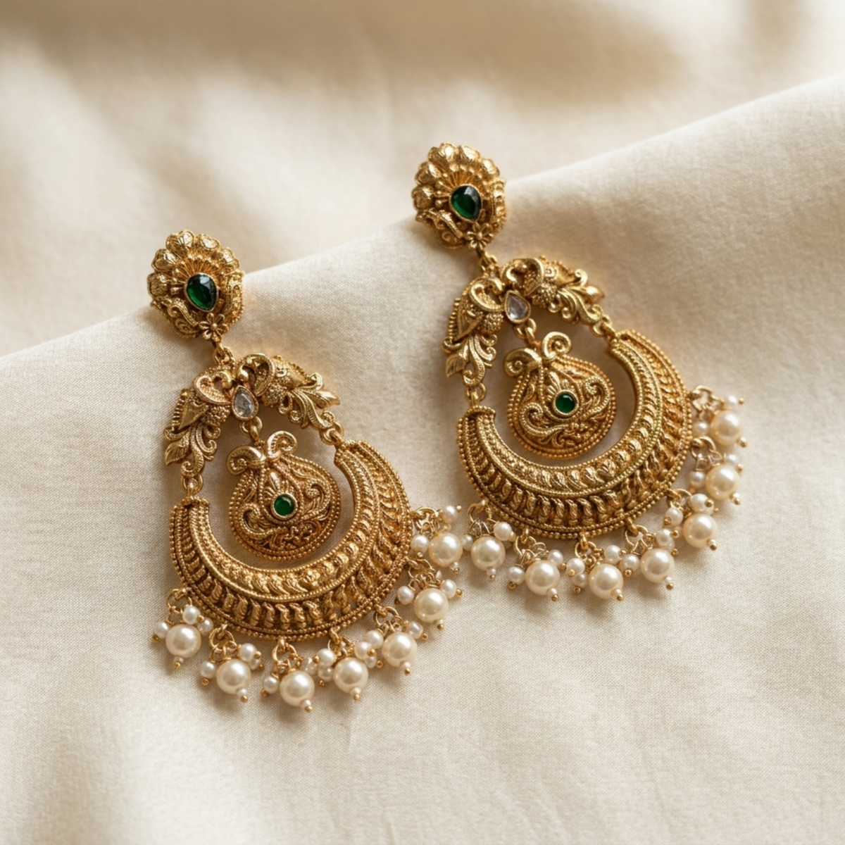 Elina Antique Chandbali Earrings