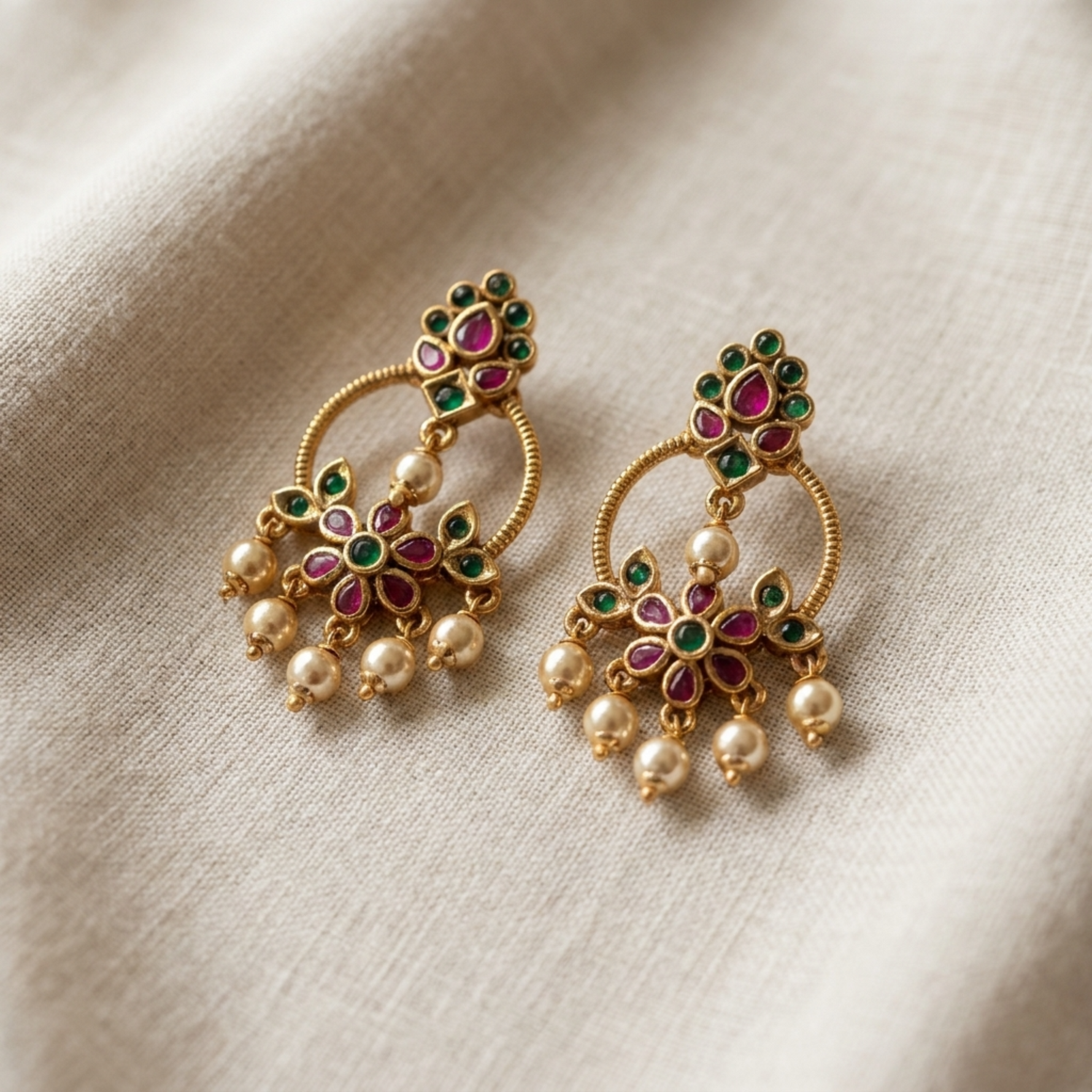 Varnika Antique Chandbali Earrings