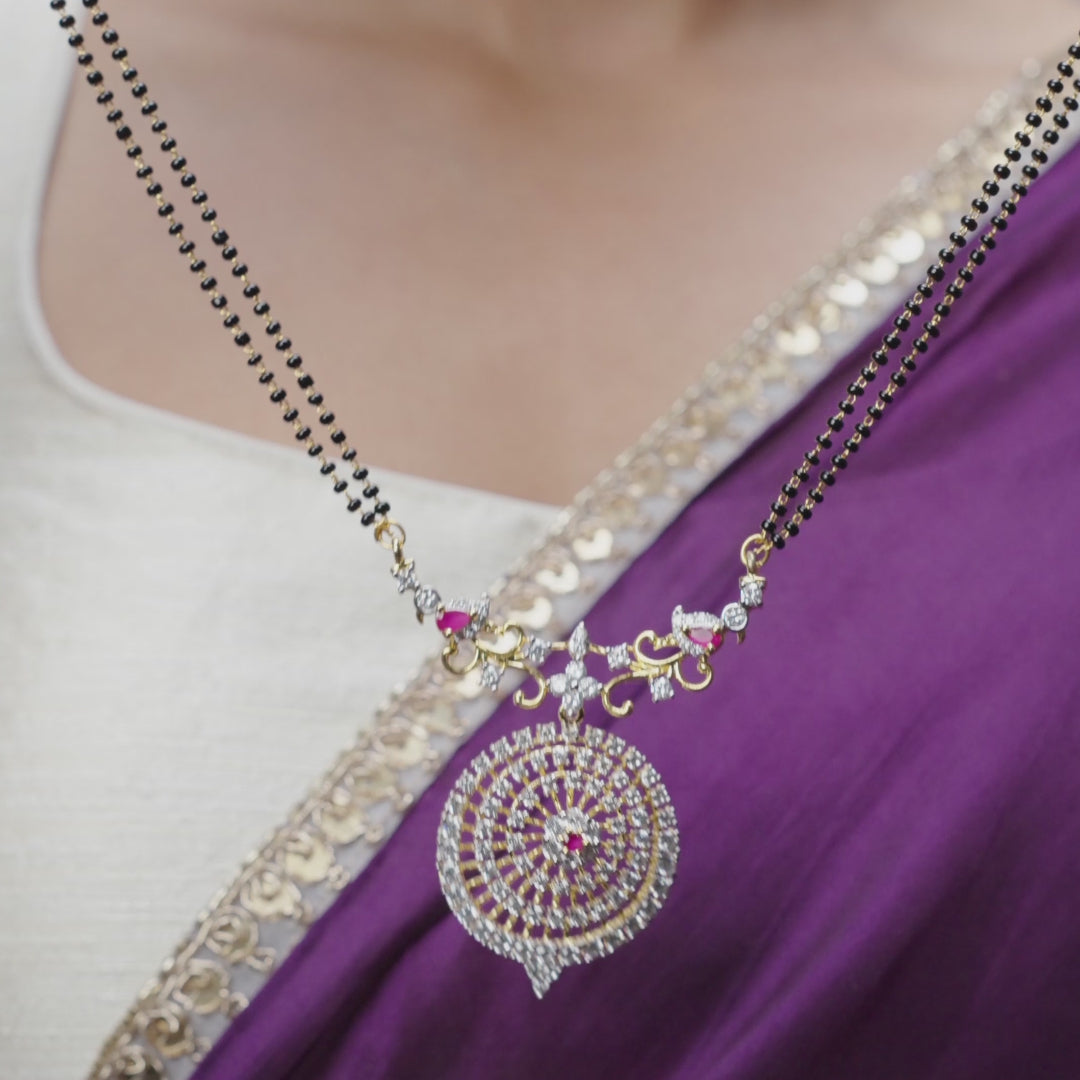 Manuja Nakshatra CZ Black Beads Set