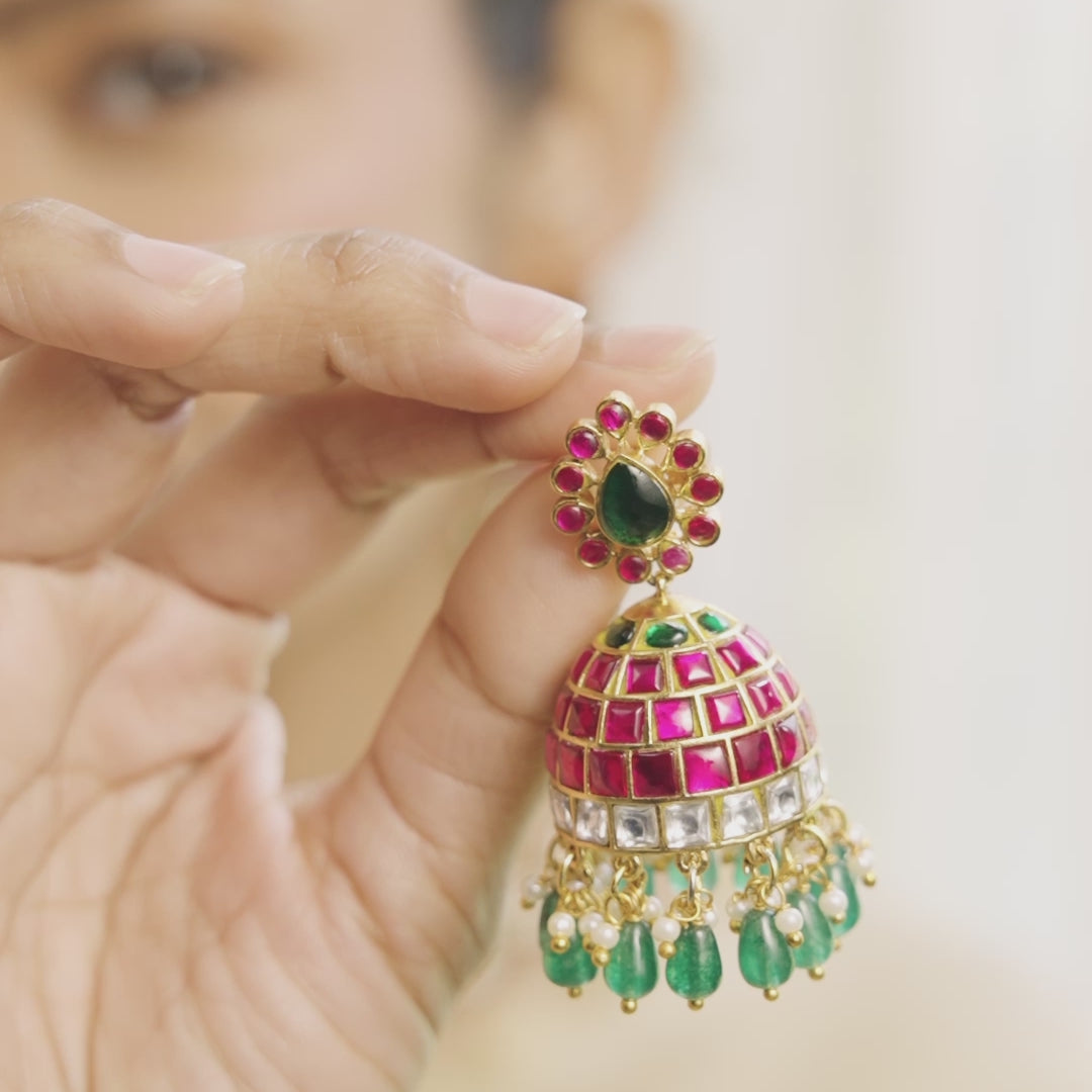Mansi Kempu Jadau Jhumka Earrings