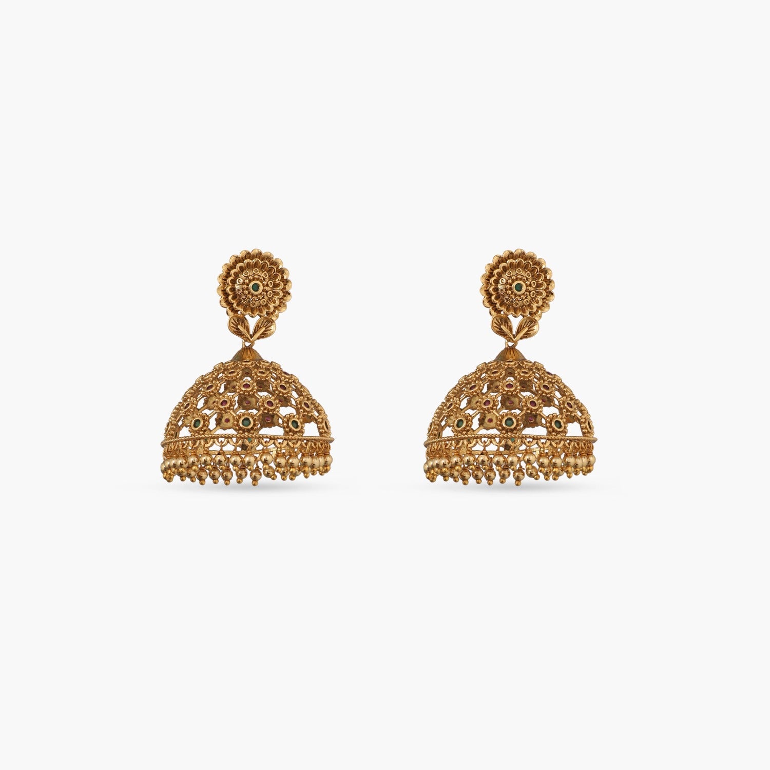 Sheza Pipal Patti Traditional Antique Gold Plated Earrings – KaurzCrown.com
